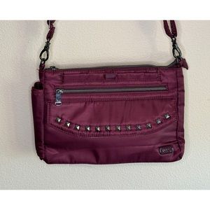 Lug Pacer 2 Studded Crossbody Bag Wine Red